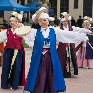 East Asian dancers perform at Fullerton College's WordFest.